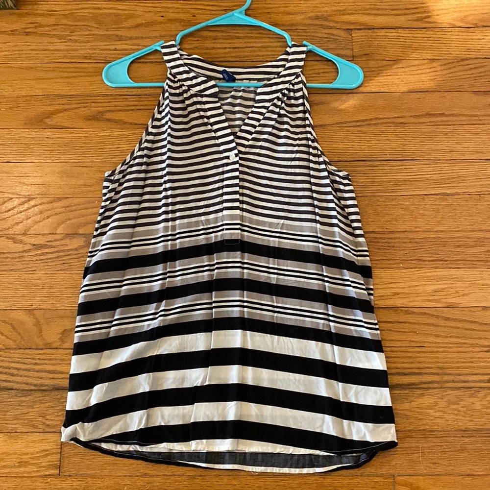 Old Navy Black & White Stripped Tank Top
